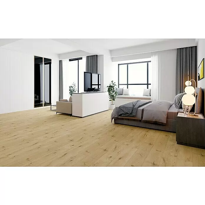 Fixed Vinylbodenmuster - Eiche Hell, 280 x 160 x 2,5 mm, Landhausdiele - Stimmungsaufnahme
