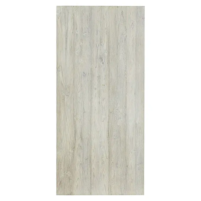 Indo Holzschiebetür Barn Door Colored - 100 x 215 cm, Teak, White washed - Nahaufnahme der Holzbodenstruktur, die die Maserung und Textur des Produkts hervorhebt.