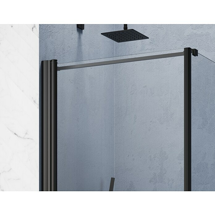 GEO Hit Pro Badewannenaufsatz B-PB4002 -tlg., 140 x 150 cm, DIN Anschlag: Rechts, Schwarz Detail Shot