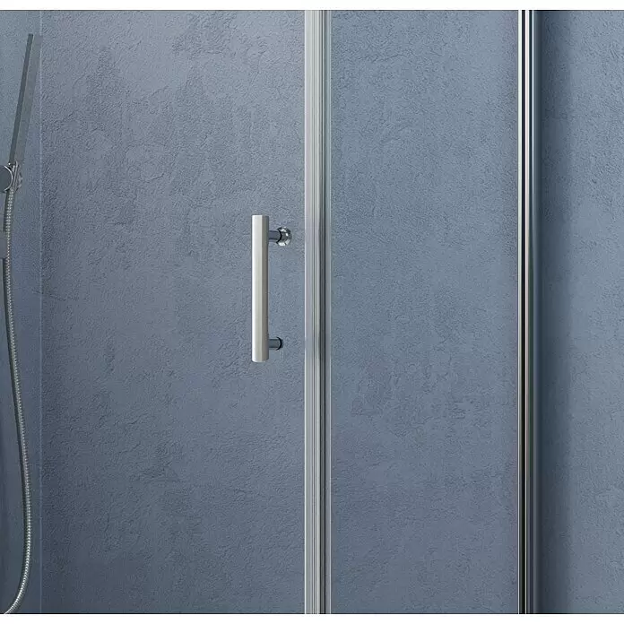 GEO Hit Pro Eckdusche B-PF200 - L x B x H: 90 x 100 x 202,2 cm, Beschichtet, Chrom, Glasstärke: 6 mm, DIN Anschlag: Rechts - Detailaufnahme