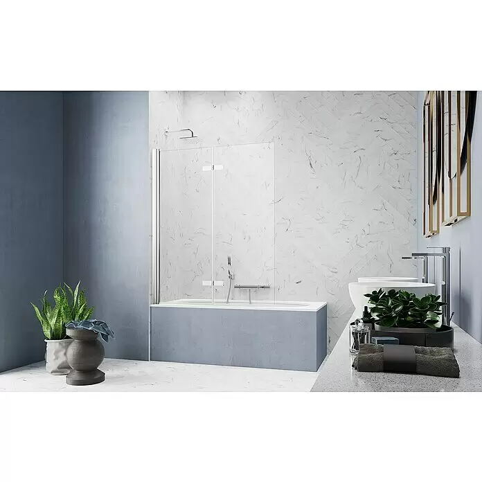 GEO Hit Pro Badewannenaufsatz B-PB400 - B x H: 140 x 150 cm, 2 Stk., Chrom, DIN Anschlag: Links - Stimmungsaufnahme