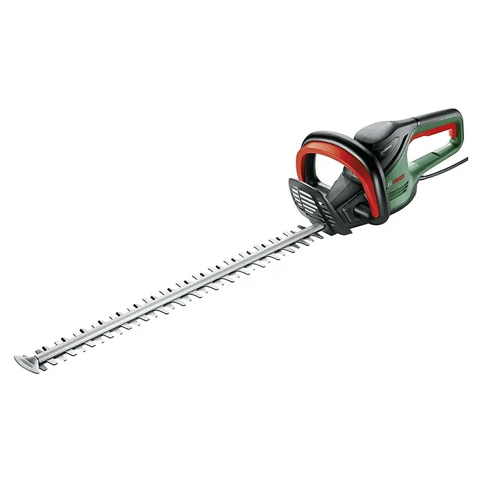 Bosch Elektro-Heckenschere AdvancedHedgeCut 70 - 500 W, Schnittlänge: 70 cm - Abbildung einer Bosch Akku-Heckenschere mit langem Schwert und ergonomischem Griffdesign für komfortables Arbeiten.