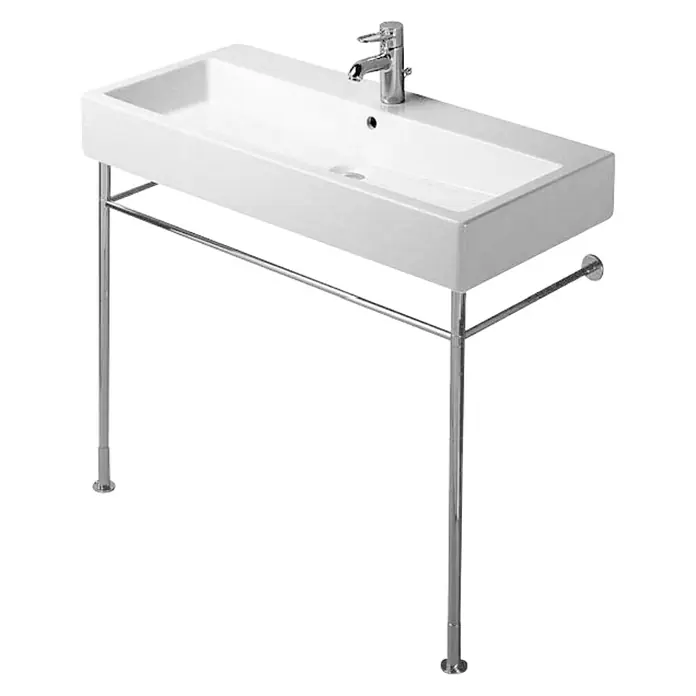 Duravit Vero Konsole - B x L: 92,5 x 42,5 cm, Chrom - Moderne Waschtisch-Kombination mit rechteckigem Becken und verchromtem Untergestell. Elegantes Design für das Badezimmer.