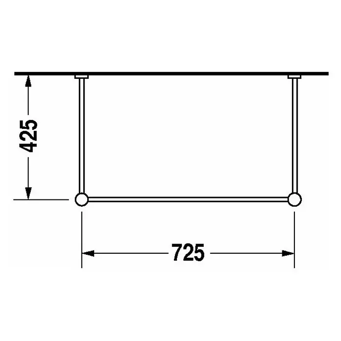 Duravit Vero Konsole - B x L: 72,5 x 42,5 cm, Chrom - Produktansicht: Eine stilvolle Kleiderstange mit den Maßen 425 x 725, ideal zur Aufbewahrung und Präsentation Ihrer Kleidung.
