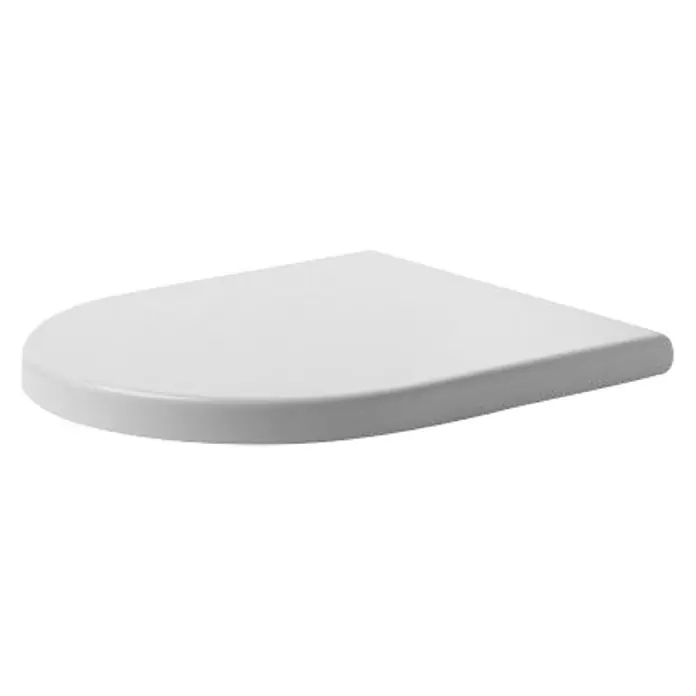 Duravit Starck 3 WC-Sitz Big Toilet - Duroplast, Weiß, Mit Absenkautomatik - Ein weißer WC-Sitz in D-Form, perfekt für moderne Badezimmer. Das schlichte Design passt zu jeder Einrichtung und sorgt für Komfort.