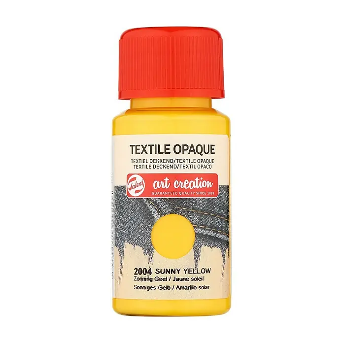 Talens Art Creation Pintura textil Opaque - Amarillo sol, 50 ml - Pintura textil "Sunny Yellow" de Art Creation, ideal para diseños de tela. Pintura opaca de alta calidad para proyectos individuales desde 1899.