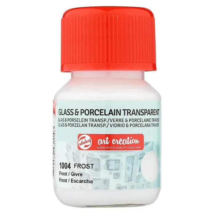 Talens Art Creation Pintura para efectos decorativos Vidrio & Porcelano - 30 ml, Escarcha - Pintura transparente para vidrio y porcelana "Frost" de Talens Art Creation para efectos helados.
