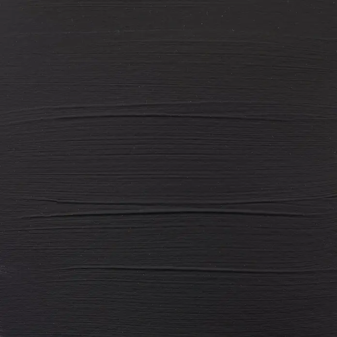 Talens Amsterdam Pintura acrílica Standard - Gris payne, 20 ml, Tubo - Primer plano de una superficie pintada oscura, destacando las pinceladas y la textura del material. La pintura es un tono negro profundo y elegante.