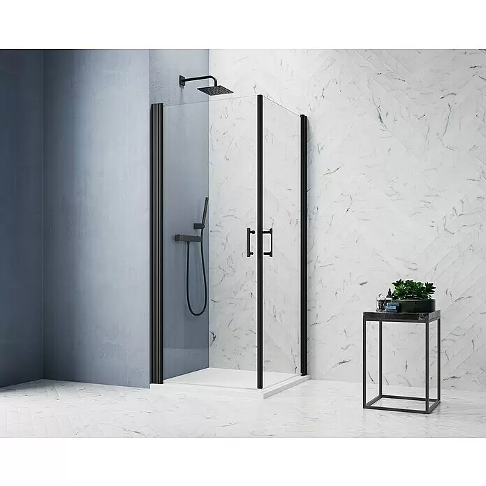 GEO Hit Pro Eckdusche B-PE100 - 90 x 90 x 202,2 cm, Beschichtet, Schwarz, Glasstärke: 6 mm - Stimmungsaufnahme