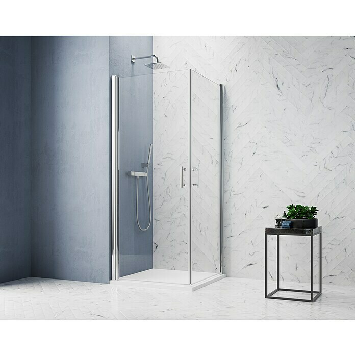 GEO Hit Pro Eckdusche B-PE100 (100 x 90 x 202,2 cm, Beschichtet, Chrom, Glasstärke: 6 mm) | BAUHAUS