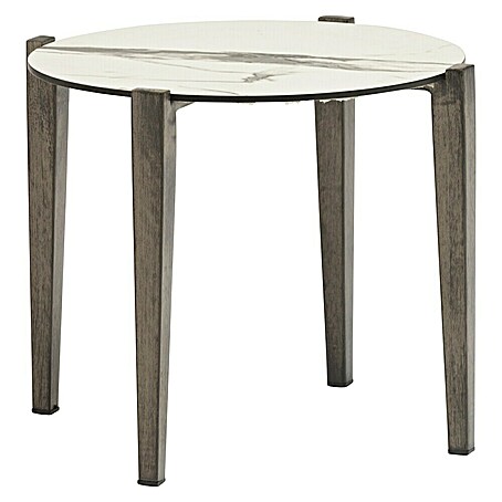 Mesa auxiliar de jardín Josefina (Ø x Al: 55 x 45 cm, Bicolor gris)