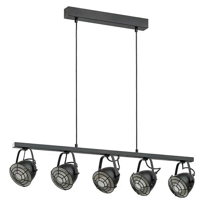 Lavida Pendelleuchte Spot - Höhe: 110 cm, E14 - Moderne schwarze Deckenleuchte mit fünf Scheinwerfern für eine stilvolle und flexible Beleuchtung in jedem Raum.