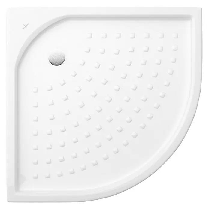 Villeroy & Boch O.novo Duschwanne - L x B: 90 x 90 cm, Keramik, Weiß, Viertelkreis - Duschwanne aus weißem Kunststoff mit abgerundeter Ecke und rutschfestem Design für mehr Sicherheit beim Duschen.