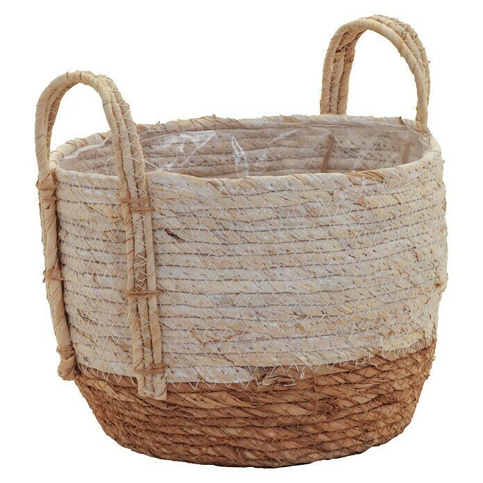 A.H.G. Košara za rastline z ročaji  (Zunanje dimenzije (Ø x V): 14 x 15 cm, Rjava) | 8474 - Korbgefässe | IAKA - Gefäße Indoor | IAK - Gefässe,Deko outdoor, Zeitschriften | IA - Gartenhartware | I - Stadtgarten | BAUHAUS