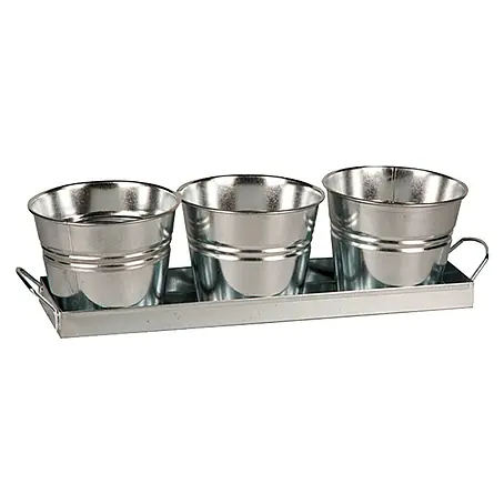 Deko-Tablett mit Pflanztöpfen