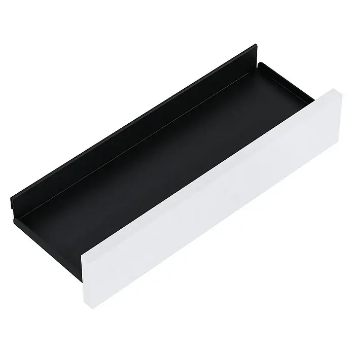 Riva Badregal Vulcano/Joy - L x B x H: 14,7 x 40 x 8 cm, Weiß/Schwarz - Die Schublade hat eine weiße Blende und einen schwarzen Schubladenkörper. Optimal für stilvolle Aufbewahrungslösungen im modernen Design.