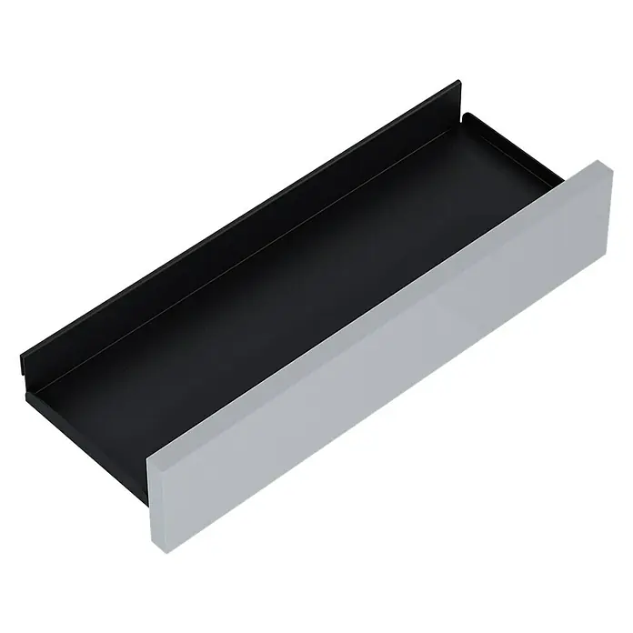 Riva Badregal Vulcano/Joy - L x B x H: 14,7 x 40 x 8 cm, Light Grey/Schwarz - Schublade mit schlichtem, modernem Design in Schwarz und Grau, ideal für Büro oder Zuhause. Bietet viel Stauraum und passt perfekt in jedes Interieur.