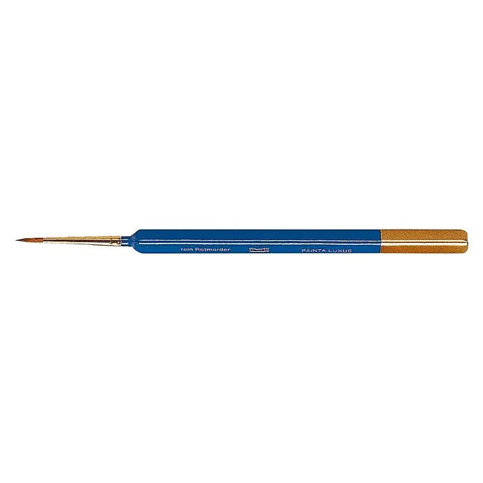 Revell Rundpinsel Painta Luxus - Größe Pinsel: 00, Naturhaar, Holz - Pinsel "Paintà Luxus" in Blau und Gold mit feinen Borsten für präzise Malarbeiten. Ideal für Künstler, die Wert auf Qualität legen.
