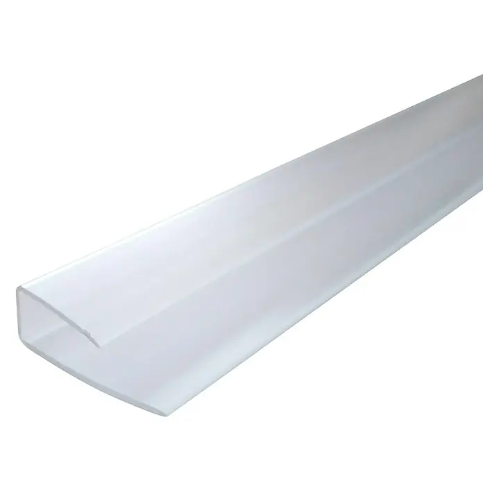 U-Profil USX - 2,55 m x 16 mm, Polycarbonat, Transparent - Aufnahme des LED-Profils aus Aluminium mit opaler Abdeckung, für stilvolle Beleuchtungslösungen im Innenbereich.