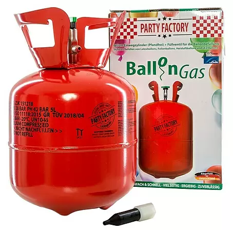 Party Factory  Ballongas Helium inkl. 20 Ballons und 100 m Ballonschnur