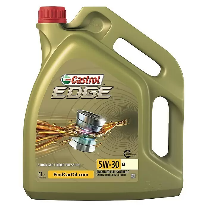 Castrol Edge Aceite para motor - 5 l, 5W-30, C3 - Aceite de motor Castrol Edge 5W-30 Advanced Full Synthetic en un recipiente de plástico verde oliva de 5L con tapa roja.
