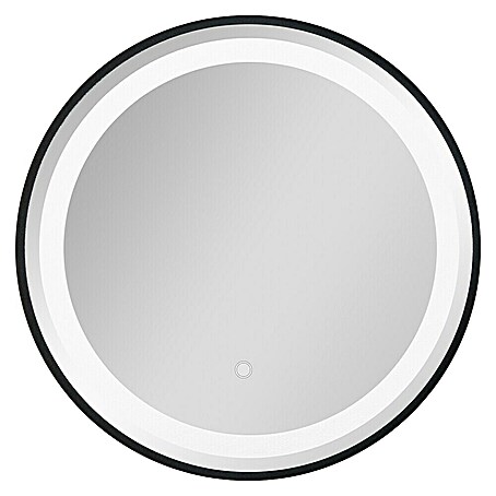 Lichtspiegel (Durchmesser: 60 cm, Schwarz, Leuchtmittel)