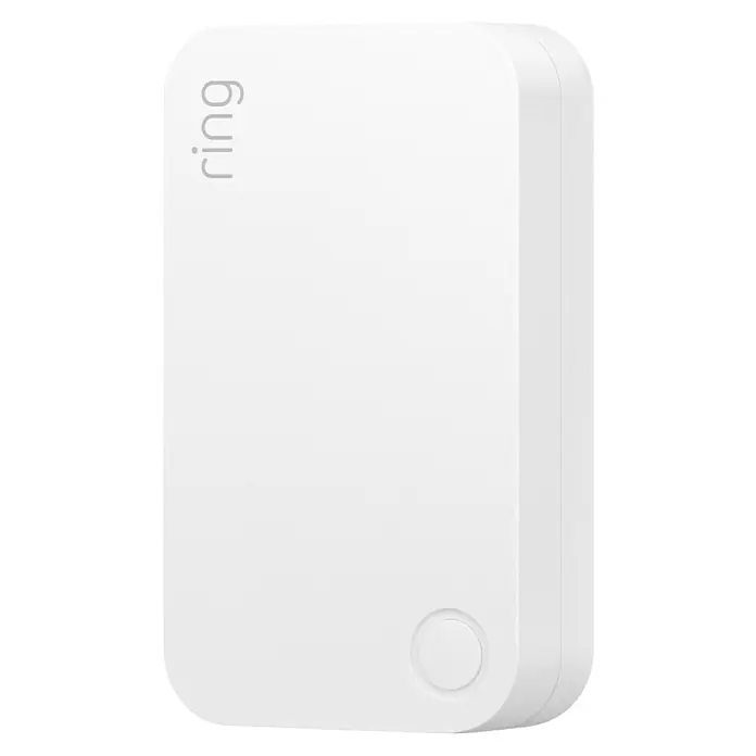 Ring Alarm Sicherheit Starter-Paket 5-teilig 2. Gen. - Smarte Steuerung: Ring App - Nahaufnahme einer weißen Ring Alarm Basisstation, die ein wichtiges Element für Sicherheit bietet.