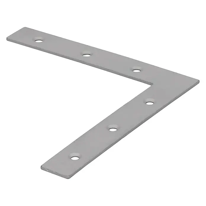 Suki Escuadra plana - L x An x Al: 100 x 100 x 15 mm - Escuadra de ángulo de metal con orificios pretaladrados para una fácil instalación y conexiones de esquina fiables.