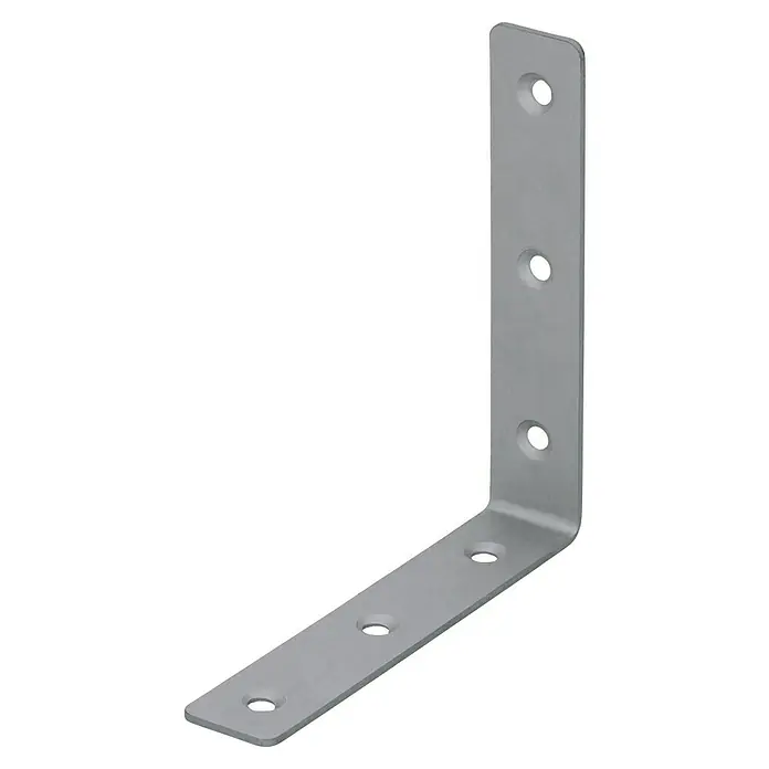 Suki Escuadra de silla 90 - L x An x Al: 100 x 100 x 20 mm, Acero, 6 agujeros - Escuadra de ángulo de metal con múltiples agujeros para fijar madera u otros materiales en un ángulo de 90 grados de forma segura y robusta.