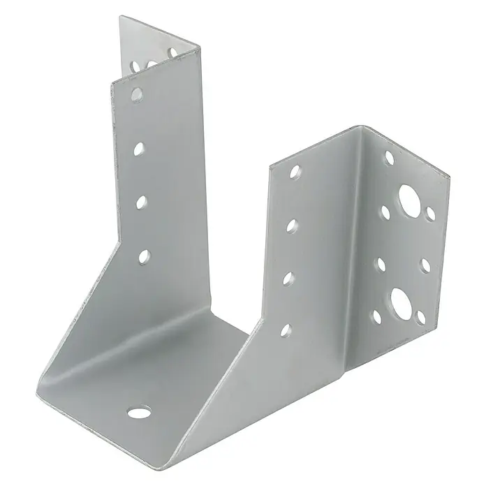 Suki Soporte en U - L x An x Al: 108 x 80 x 2 mm - Conector metálico para estructuras de madera. El conector es de color plateado y tiene orificios para sujetarlo con tornillos.