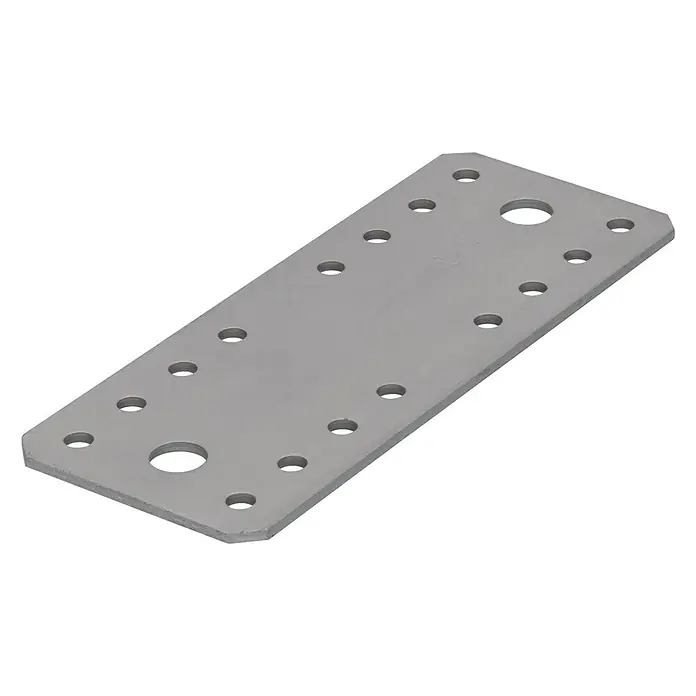 Suki Chapa de unión - L x An: 140 x 55 cm - Placa metálica con múltiples agujeros para tornillos o pernos, ideal para conectar o fijar componentes en construcciones.