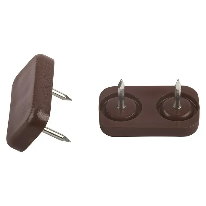 Stabilit Protector para muebles - Diámetro: 18 mm, Rectangular, Marrón - Deslizadores de muebles marrones con clavos, ideales para proteger los suelos de arañazos y daños causados por los muebles. Diseño duradero para uso prolongado.