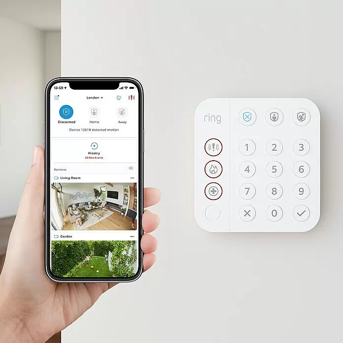 Ring Alarm Tastenfeld Keypad 2. Gen. - Weiß, 2,3 x 10 x 14,9 cm - Stimmungsaufnahme