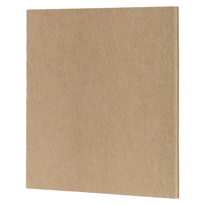 Fix-o-moll Filzgleiter - B x H: 200 x 200 mm, Kleben, 1 Stk. - Nahaufnahme einer quadratischen Akustikplatte in Beige, die zur Schallabsorption und Geräuschreduzierung in Räumen verwendet wird.