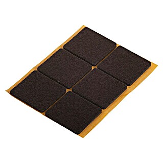 Fix-o-moll Filzgleiter selbstklebend (B x H: 32 x 32 mm, Kleben, 6 Stk., Braun)