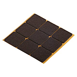 Fix-o-moll Filzgleiter selbstklebend (B x H: 25 x 25 mm, Kleben, 9 Stk., Braun)
