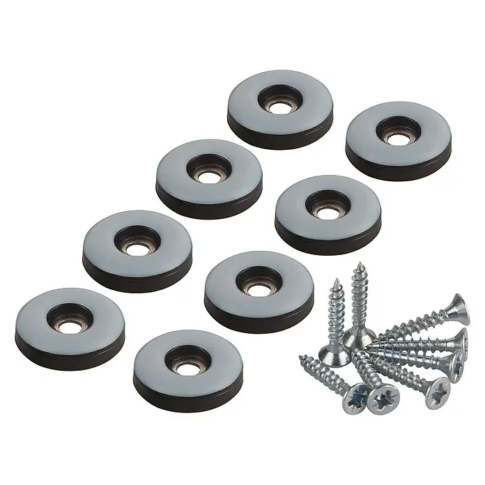 Fix-o-moll Möbelgleiter - Durchmesser: 22 mm, Schrauben - Ein Set von neun Möbelgleitern mit Schrauben zur einfachen Montage, ideal zum Schutz von Böden vor Kratzern.