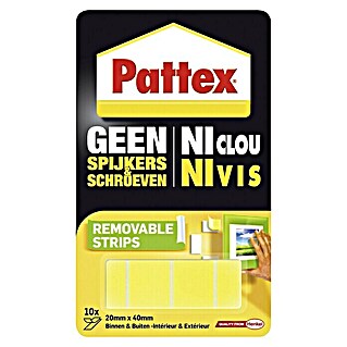 Pattex Geen spijkers & schroeven Dubbelzijdig tape Verwijderbaar (Belastbaarheid: 2 kg/frame)