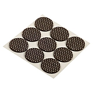 Suki Patín antideslizante para alfombras (Diámetro: 28 mm, Marrón, Pegado, 9 ud.)