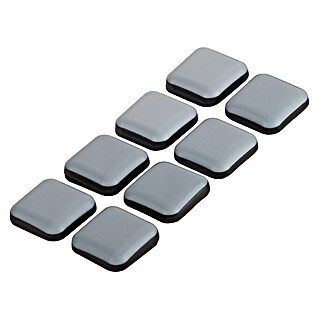 Suki Patín antideslizante para alfombras (An x L: 25 x 25 mm, Diámetro: 25 mm, Gris, 8 ud.)
