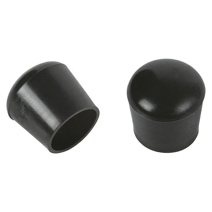 Fix-o-moll Rohrkappen - Durchmesser: 16 mm, 4 Stk. - Zwei schwarze Gummifußkappen für Stühle oder Möbel, ideal zum Schutz von Böden und zur Reduzierung von Geräuschen.