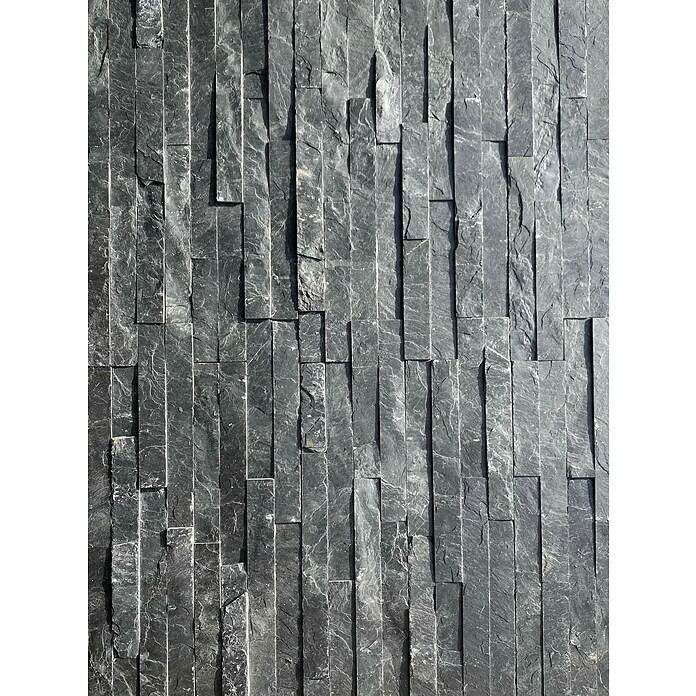Pločice od ukrasnog kamena Nero Slim (10 x 40 cm, Crna, Izgled kamena)