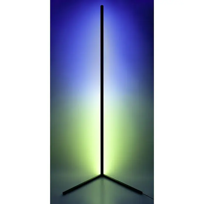 Tween Light LED-Stehleuchte Anzio - 19 W, Höhe: 140 cm, Schwarz, RGB - Schlichte, moderne LED-Eckleuchte mit Farbverlauf von Blau zu Grün. Ideal zur Akzentuierung jeder Ecke im Raum und für stimmungsvolle Beleuchtung.