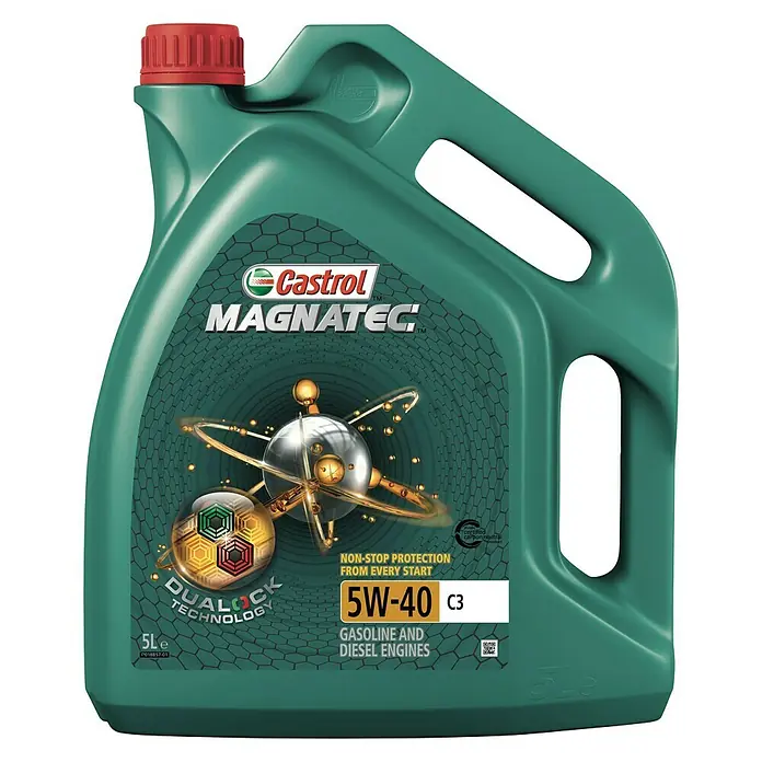 Castrol Magnatec Motoröl 5W-40 C3 - 5W-30, C3 - Grüne 5L Flasche Castrol Magnatec 5W-40 C3 Motoröl für Benzin- und Dieselmotoren, mit rotem Deckel, für Non-Stop Schutz ab dem Start.