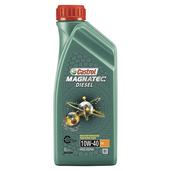 Castrol Magnatec Leichtlaufmotorenöl Diesel - 1.000 ml - Die Castrol Magnatec Diesel 10W-40 B4 Ölflasche bietet Non-Stop-Schutz für Dieselmotoren mit Dualock-Technologie und zertifiziertem Kohlenstoffausgleich.