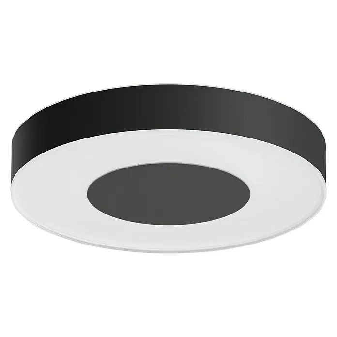 Philips Hue LED-Deckenleuchte rund Waca Infuse - Ø x H: 43 x 8,4 cm, Schwarz - Elegante LED-Deckenleuchte in Schwarz und Weiß. Die moderne Lampe sorgt für eine stilvolle Beleuchtung in jedem Raum.