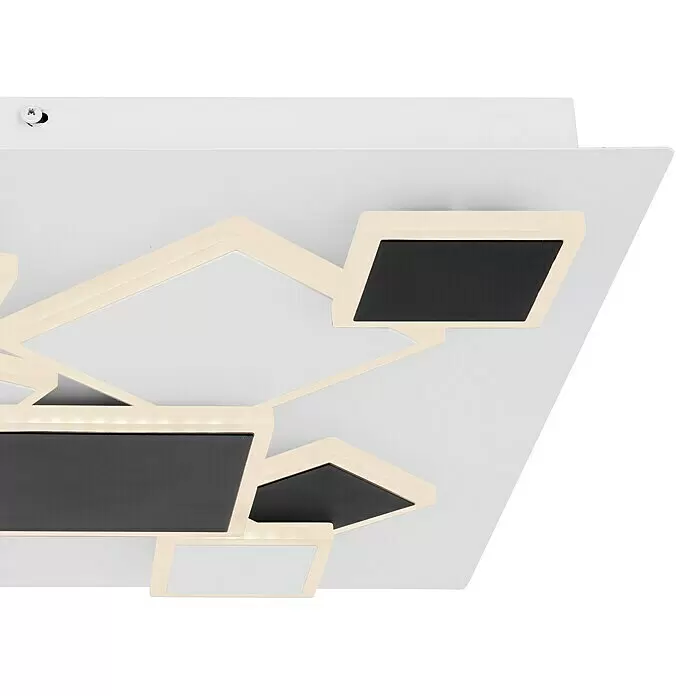 Lavida LED-Deckenleuchte - 50 W, L x B x H: 50 x 50 x 6,5 cm, Weiß, Schwarz, Warmweiß - Detailaufnahme