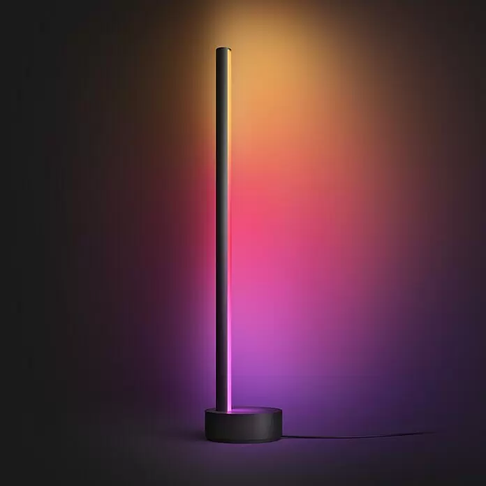 Philips Hue LED-Tischleuchte Gradient Signe - L x B x H: 11,1 x 11,1 x 55,3 cm, Schwarz, Mehrfarbig - Stimmungsaufnahme