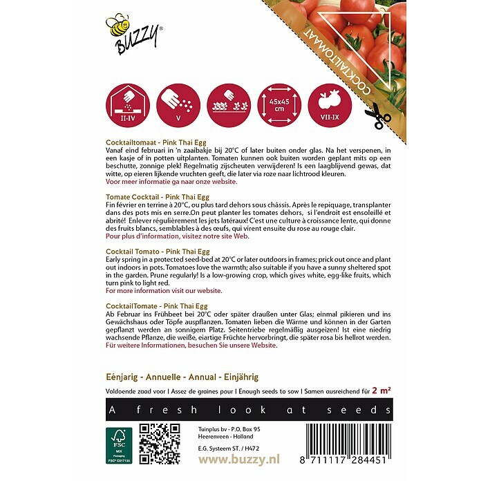 Buzzy Groentezaden Cocktailtomaat (Solanum lycopersicum, Oogsttijd: Juli) | BAUHAUS