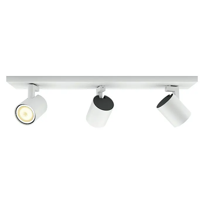 Philips Hue LED-Deckenstrahler White Ambiance RunnerL x B x H: 48 x 9 x 11 cm, 3 Stk. - Moderne LED-Deckenleuchte mit drei schwenkbaren Spots für eine flexible Beleuchtung in Weiß. Die Leuchte ist ideal für Wohn- und Arbeitsbereiche.